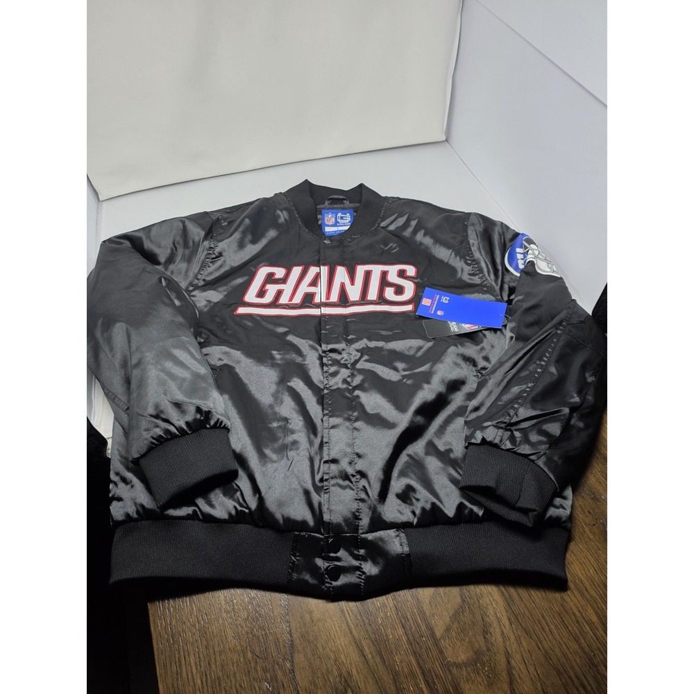 New York Giants Ultra Game Varsity Black Jacket Size Large